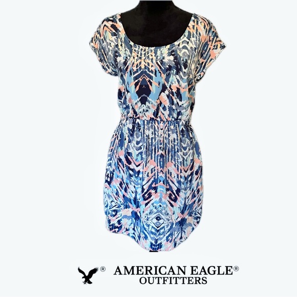 American Eagle Outfitters Dresses & Skirts - AMERICAN EAGLE OUTFITTERS Strappy Open Back Pocketed Multicolor Dress Sz S
